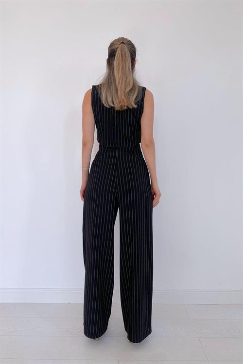 Wholesale Black Striped Three-Piece Suit