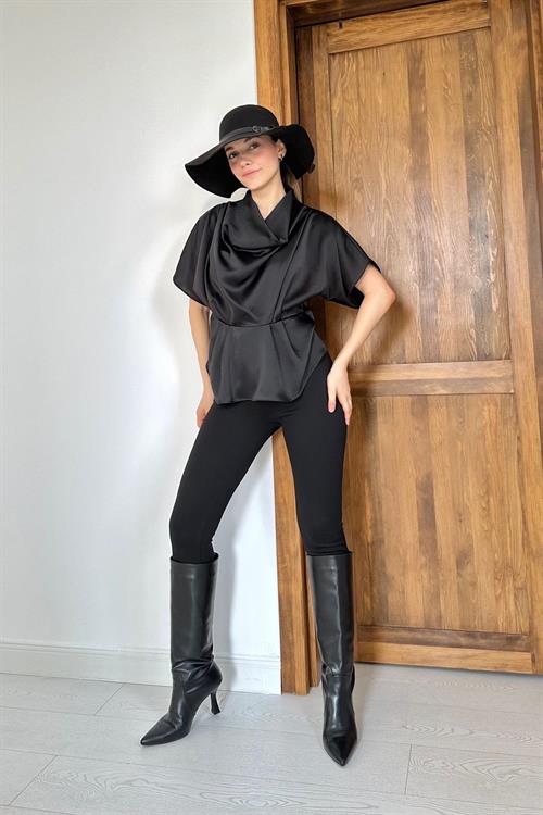 Wholesale Degaje Collared Blouse - Black
