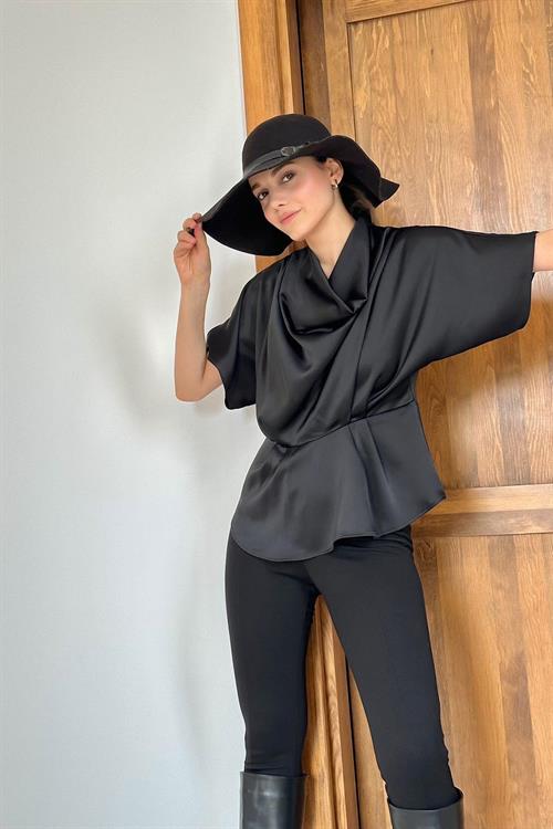 Wholesale Degaje Collared Blouse - Black