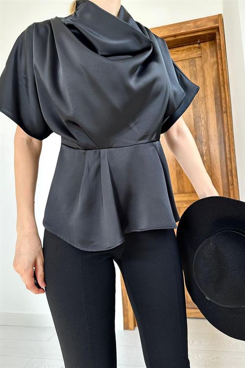 Wholesale Degaje Collared Blouse - Black