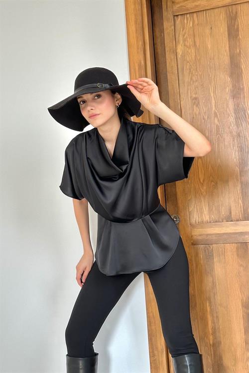 Wholesale Degaje Collared Blouse - Black