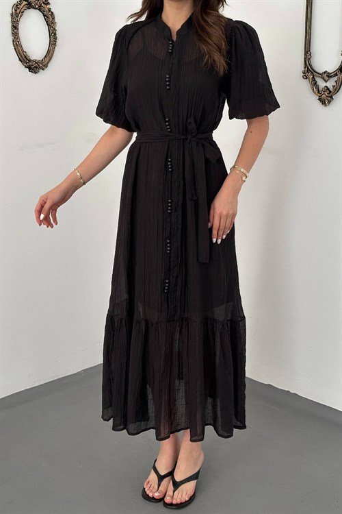 Wholesale Black Sheer Dress with Inner Lining