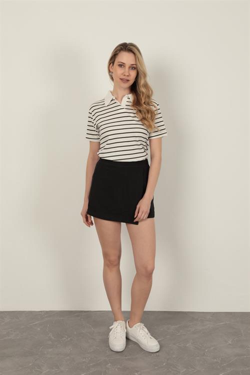 Striped WomenS T-Shirt-Black