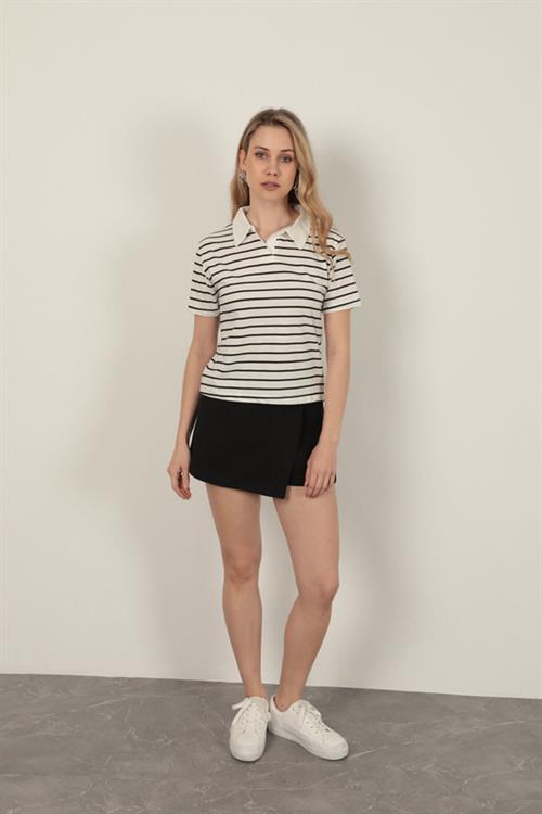 Striped WomenS T-Shirt-Black