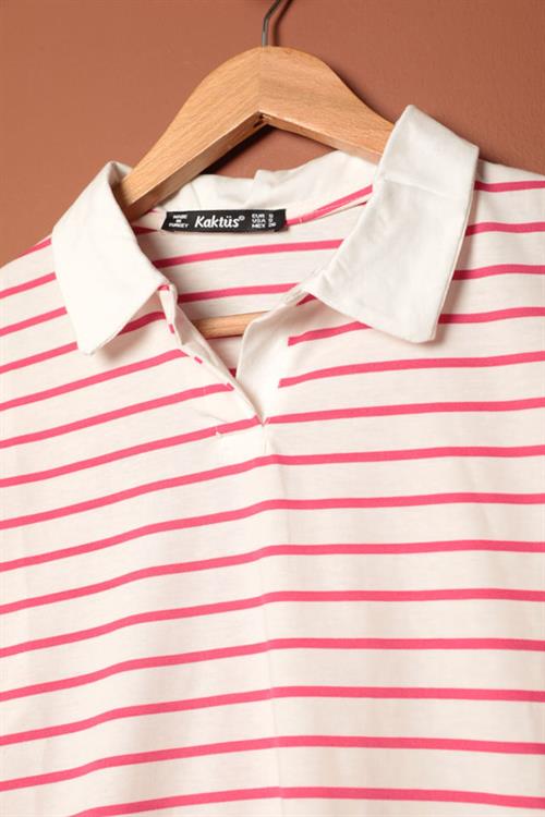 Striped WomenS T-Shirt-Fuchsia