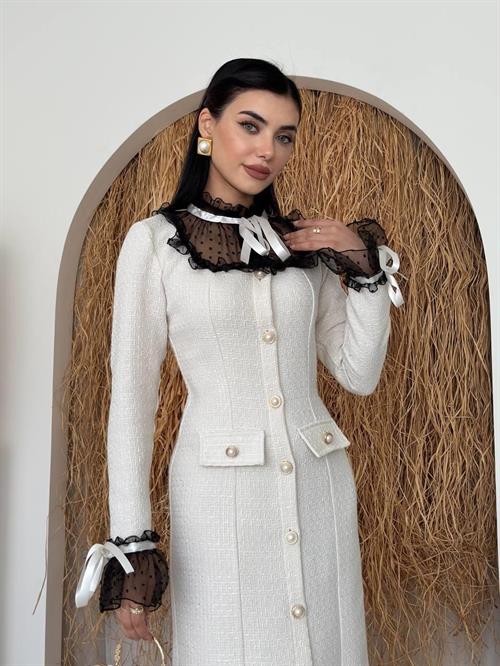 Stro Lace Detailed Dress
