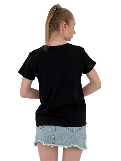 Enjoy The Moment Printed Black Oversize T-Shirt