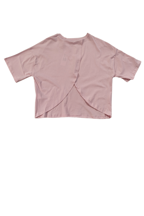 Womens Back Detailed Short Sleeve Oversize Blouse