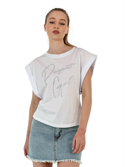 Perfect Girl Taş Detaylı Kolsuz Kadın Tişört