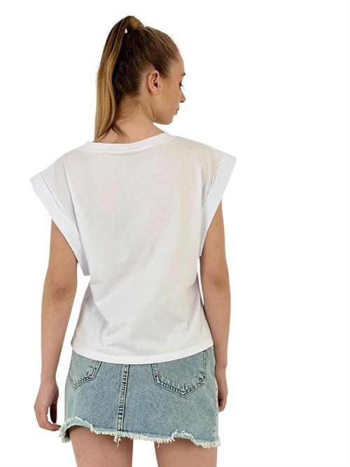 Perfect Girl Taş Detaylı Kolsuz Kadın Tişört