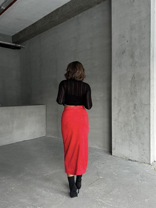 Suede Wholesale Skirt - Red