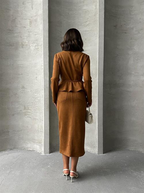 Suede Wholesale Skirt - Taba