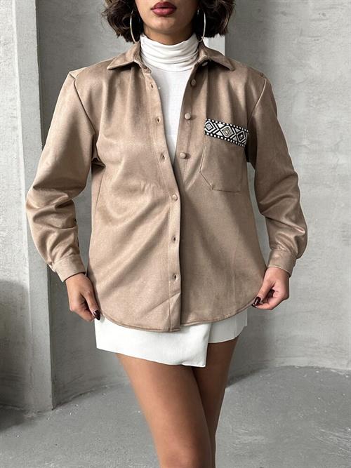 Suede Wholesale Shirt - Mink