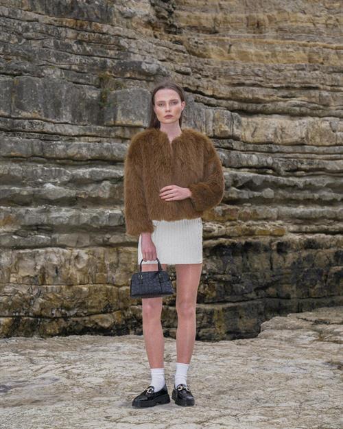 Faux Fur Wholesale Jacket - Coffee
