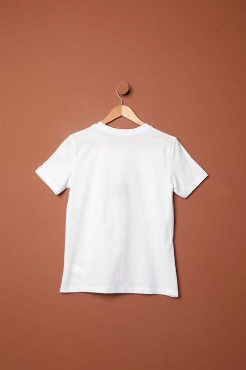 Single Jersey Fabric Bow Printed T-Shirt-White