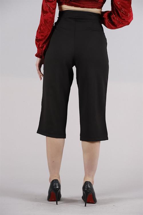 L Pocket Shabby Wholesale Pants with Ornamental Buttons - Black