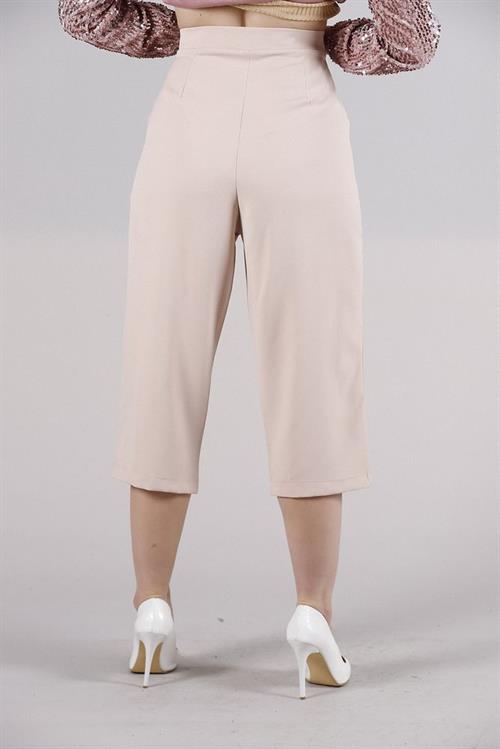 L Pocket Shabby Wholesale Pants with Ornamental Buttons - Powder