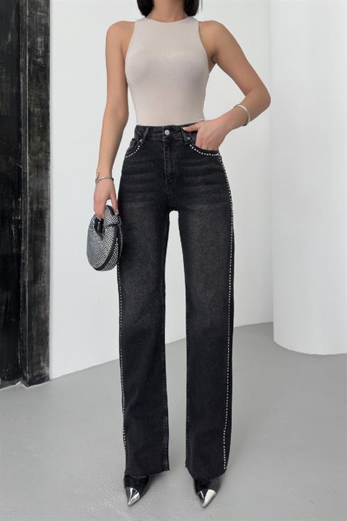 Taşlı Straight Kot Pantolon 7112-03-(26-31)