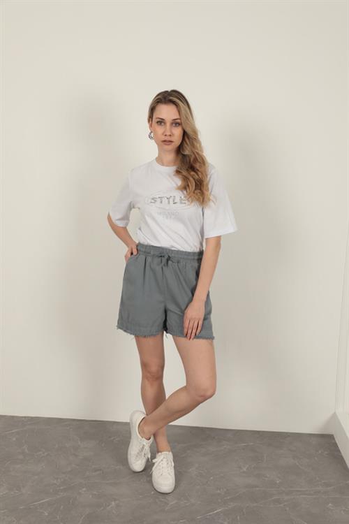Tassel WomenS Shorts-Grey