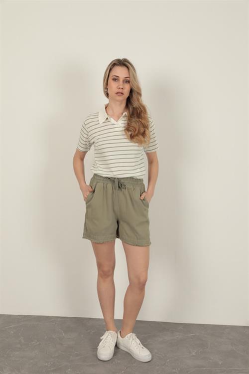 Tassel WomenS Shorts-Khaki