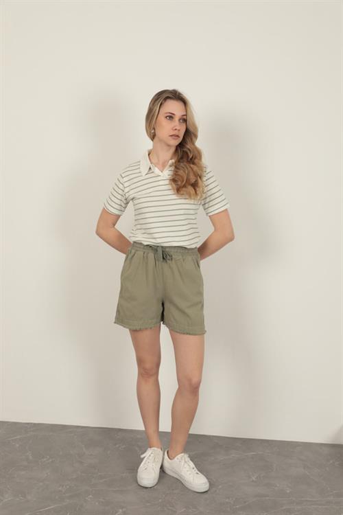 Tassel WomenS Shorts-Khaki
