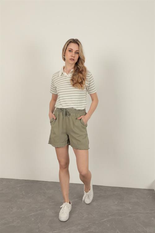 Tassel WomenS Shorts-Khaki