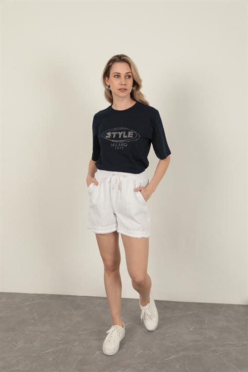 Tassel WomenS Shorts-White