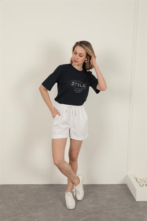 Tassel WomenS Shorts-White