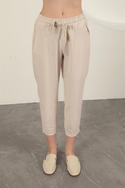 Tasseled WomenS Trousers-Stone
