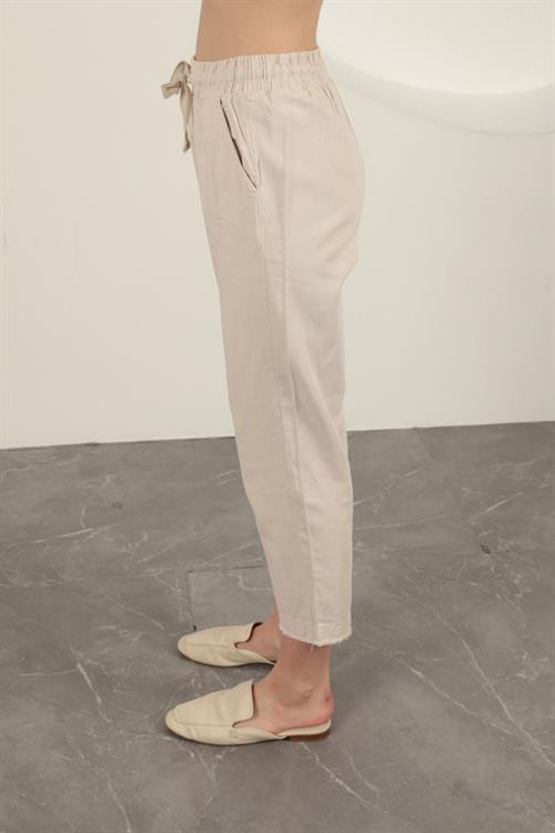Tasseled WomenS Trousers-Stone