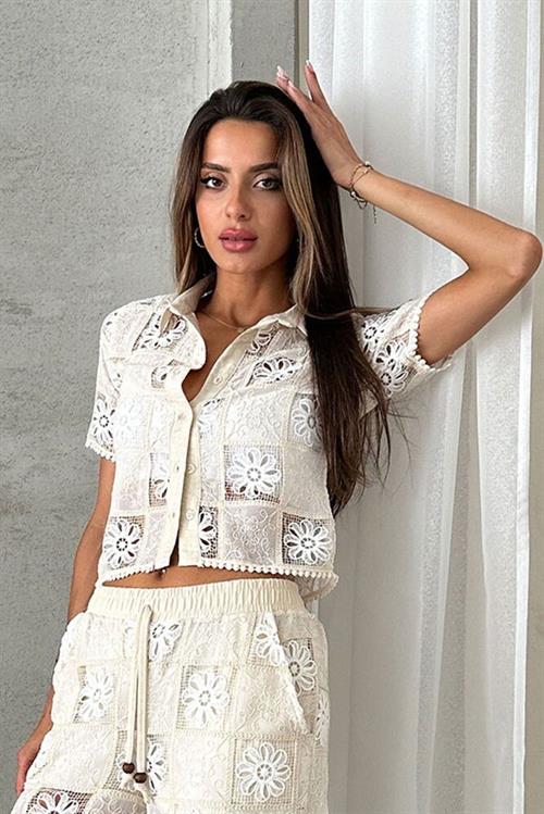 Cream Lace Wholesale Shirt