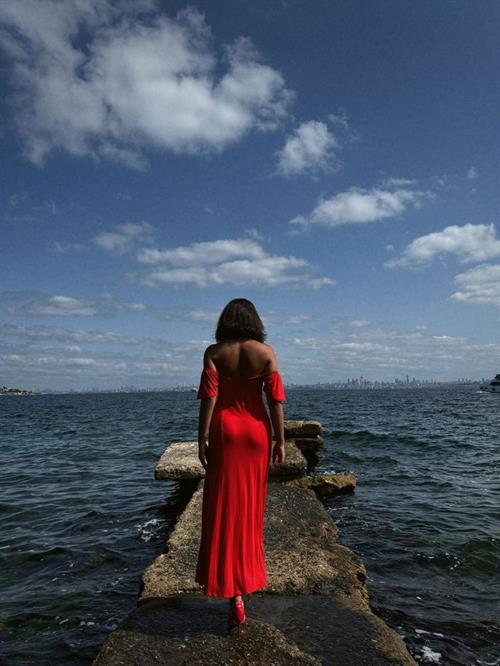 Nar Düz Viskon Toptan Elbise