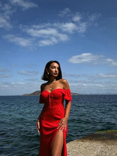 Nar Düz Viskon Toptan Elbise