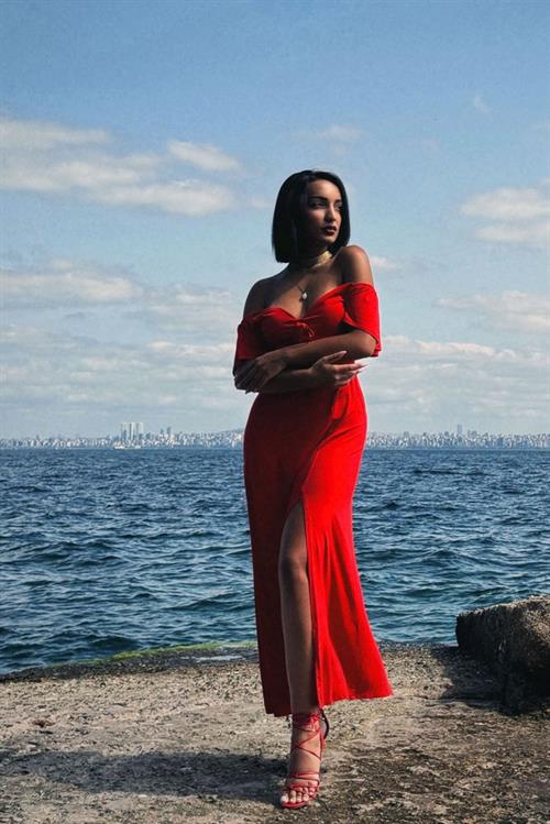 Nar Düz Viskon Toptan Elbise