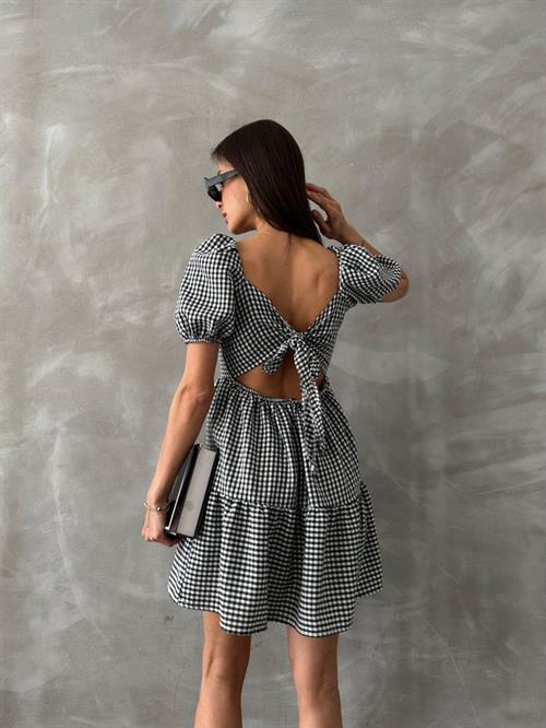 Siyah Pitikare Toptan Elbise