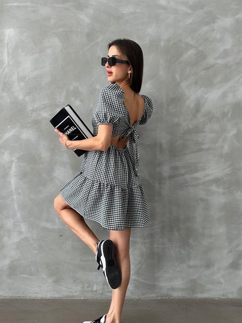 Siyah Pitikare Toptan Elbise