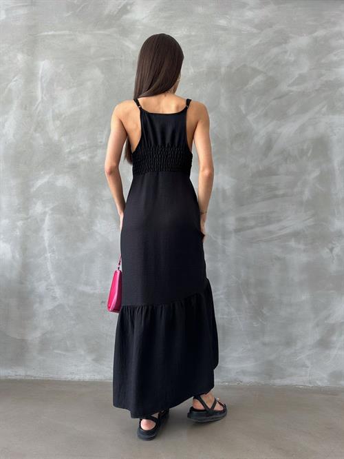 Siyah Toptan Büstiyerli Toptan Elbise