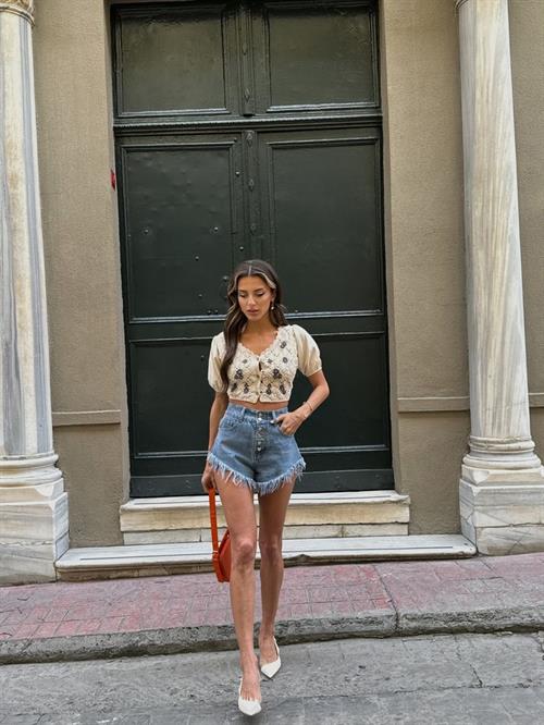 Topshow Stone Embroidered Tig Work Wholesale Blouse