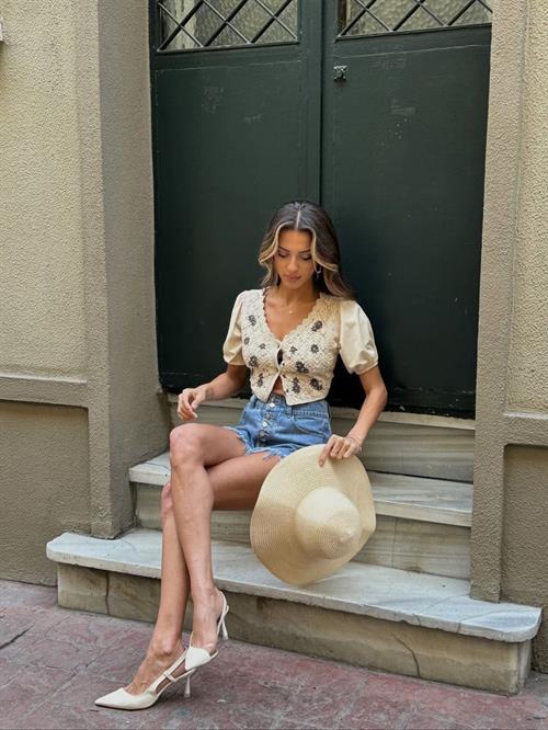 Topshow Stone Embroidered Tig Work Wholesale Blouse