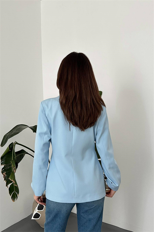 Wholesale Baby Blue Waist-Fit Blazer