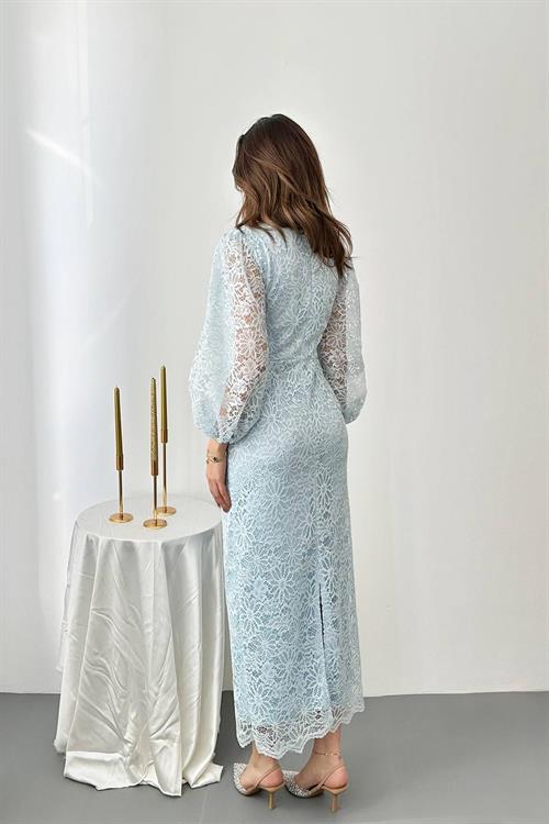 Wholesale Baby Blue Lace Dress