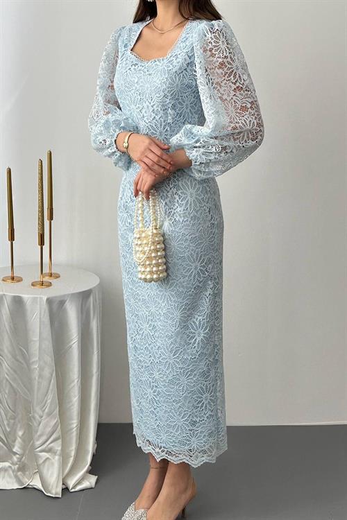 Wholesale Baby Blue Lace Dress