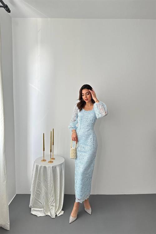 Wholesale Baby Blue Lace Dress