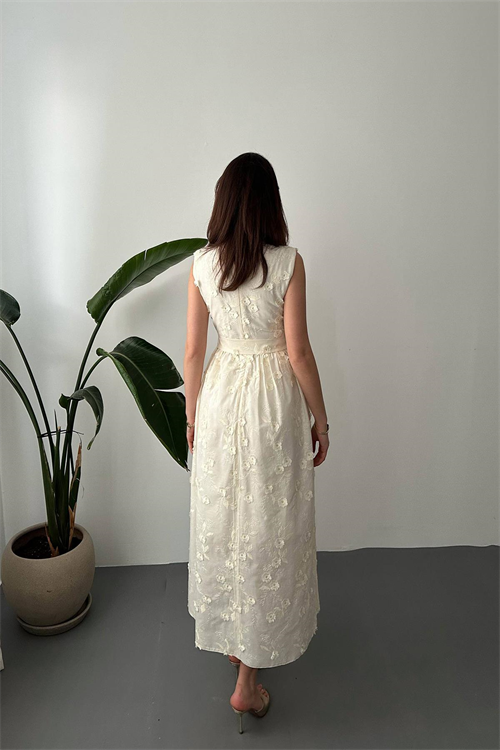 Wholesale Beige Embroidered Dress
