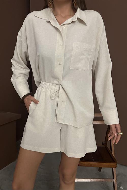 Wholesale Beige Alsatian Linen Suit