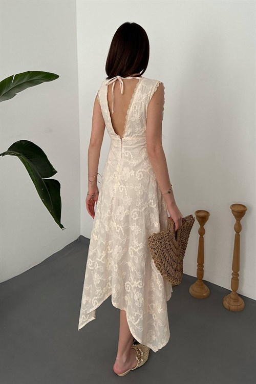Wholesale Beige Embroidered Dress