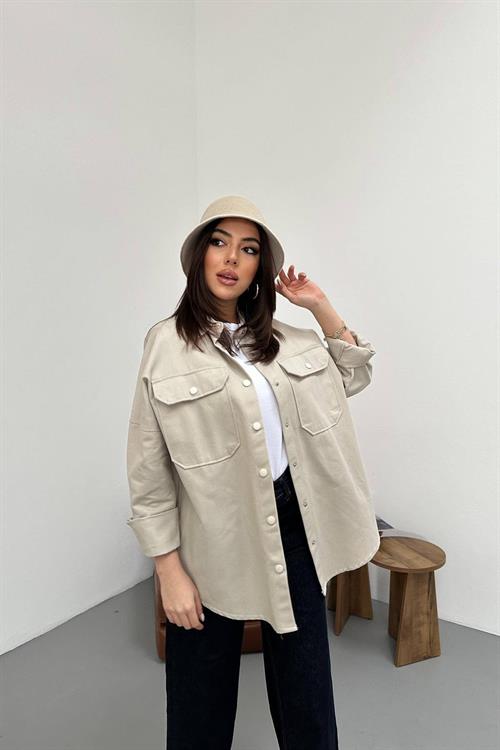 Wholesale Beige Gabardine Shirt