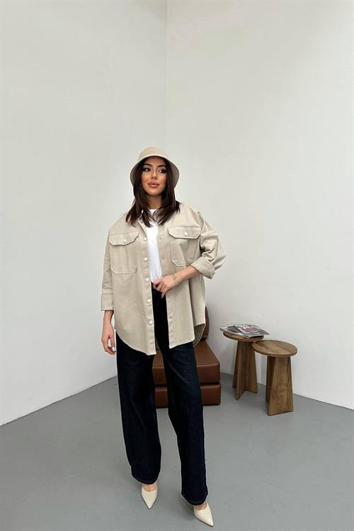 Wholesale Beige Gabardine Shirt