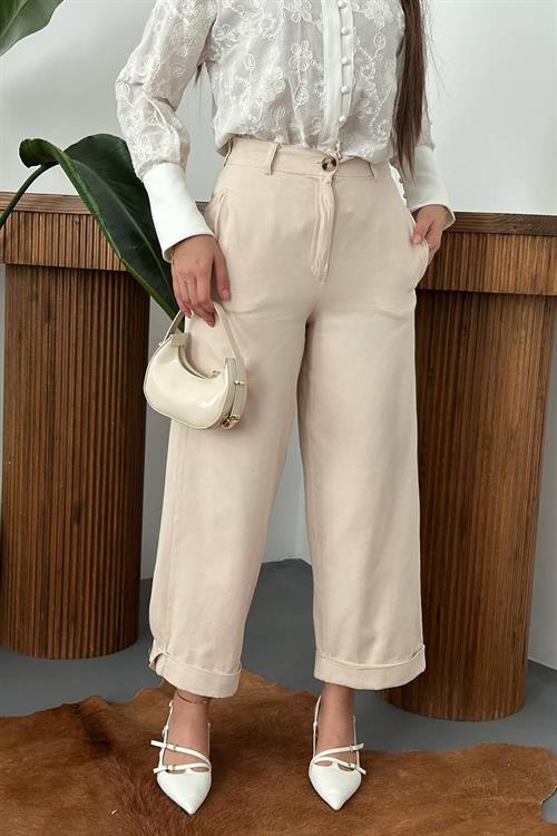 Wholesale Beige Gabardine Trousers