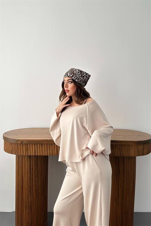 Wholesale Beige Modal Suit